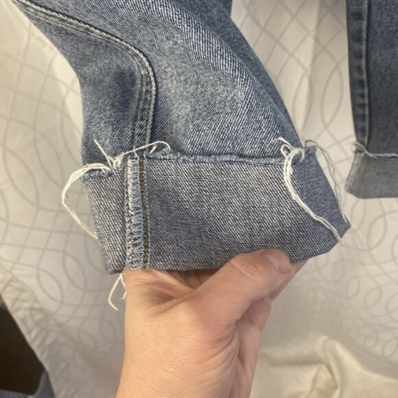 Get Used Vintage Refurbished 90’s Barrel Denim Pants 32”w 31” L Patches - Picture 2 of 11